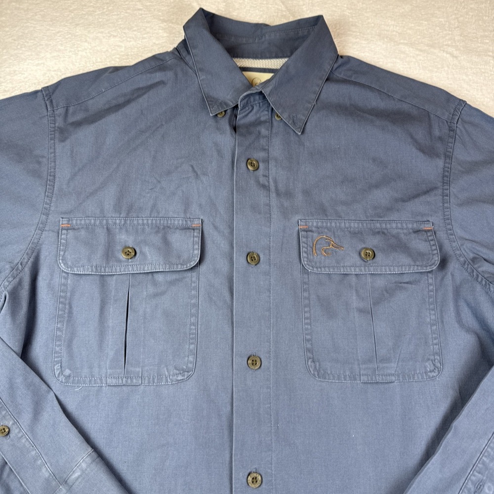 Ducks Unlimited Medium 2025 Vented Blue Button Up Long Sleeve Shirt‎
